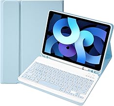 SOPPY Keyboard Case for iPad Air 11 inch (M3 2025 / M2 2024) & Air 4a/5th Gene & iPad Pro 11 inch (1a/2a/3a/4a), Detachable Keyboard Cover with Stylus Pen Slot,Light Blue