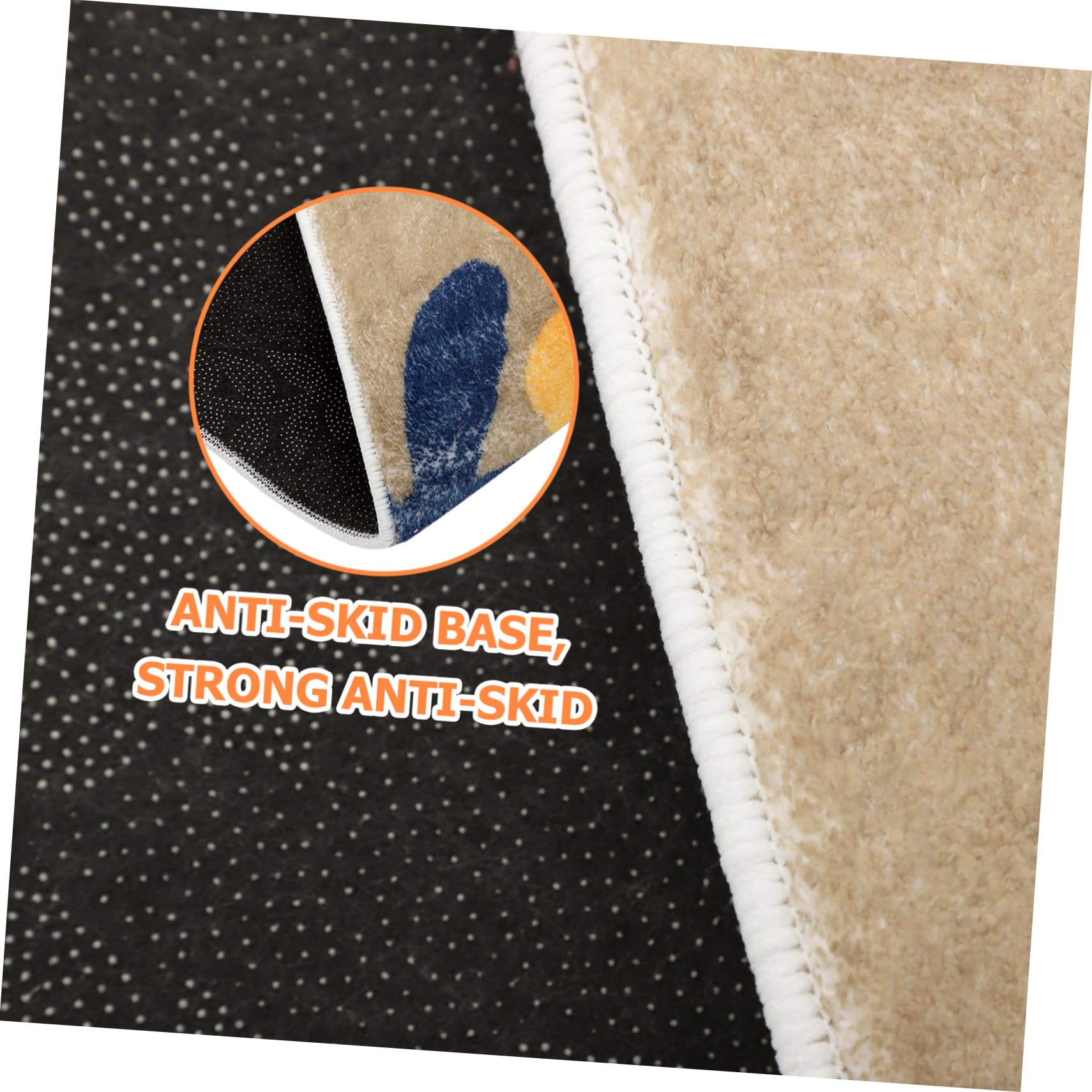 Anneome Tappeto da Bagno Semicircolare Antiscivolo in Cotone e Poliestere | Assorbente, Feel Confortevole, Decorativo e Pratico, per Living Room e Bedroom