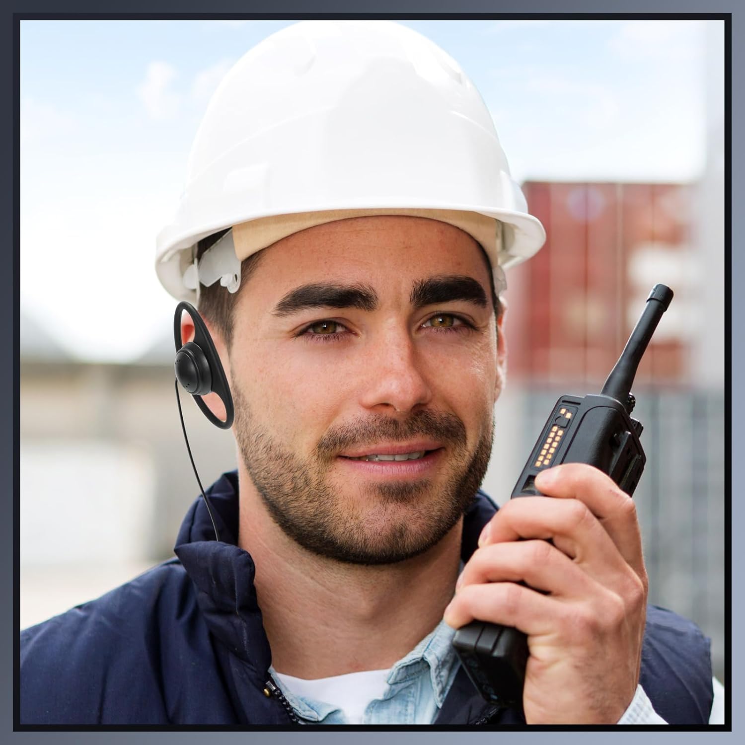 Macarrie 24 Pcs Radio Headset with Mic 2 Pin D Shape Walkie Talkie Earpiece with Mic Walkie Talkie Earpiece Compatible with Rt68 Rt19 Rt27 Rt28 Rt22 Rt21 H-777 2 Way Radios, Soft Ear