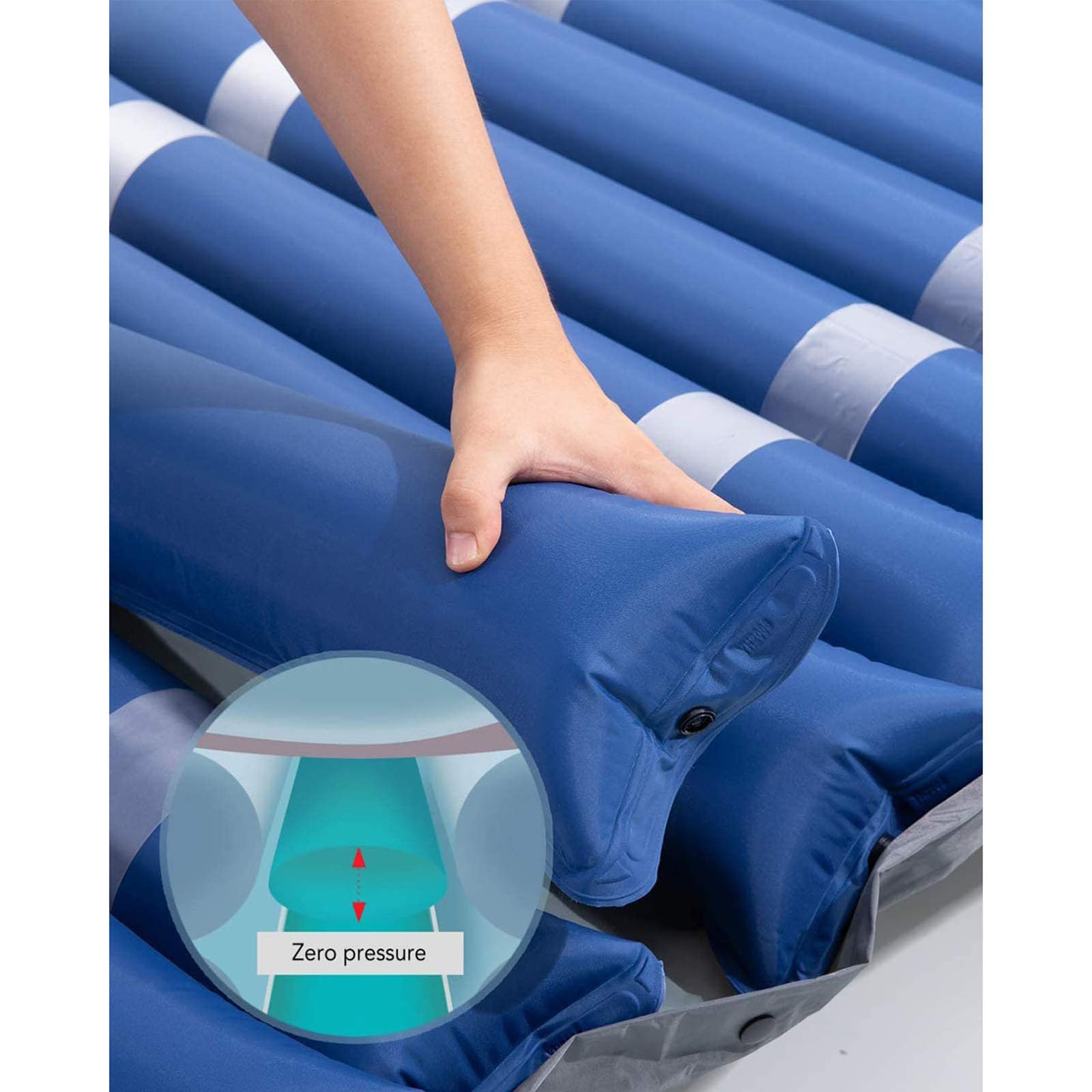 ColchóN AntipresióN Inflable Antiescaras, ColchóN para El Cuidado del Hogar con Bomba Ajustable, ColchóN PresióN Alterna para Escaras, ColchóN Aire Inflable para Silla Ruedas Y Oficina,C