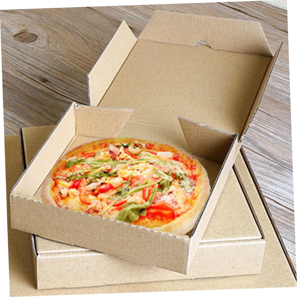 Boîtes à Pizza Carrées Emballage Compact en Papier Design Élégant Lot de 10 Lors de Fêtes pour Biscuits et Mini Tartes