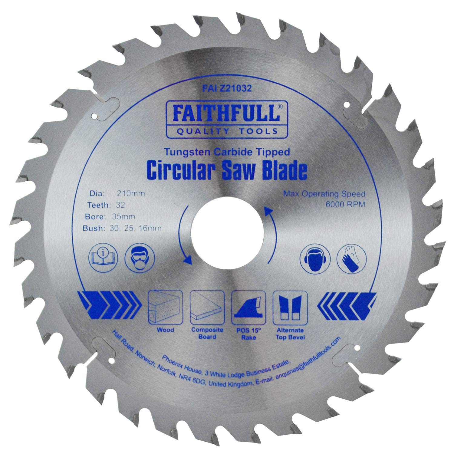 Faithfull Fine Finish Tct Circular Saw Blade