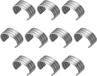 uxcell Leather Rope Clip, 100Pcs Cylindrical Crimping Cord Crimps Foldable String Leather Cord Fastener for DIY Lanyard, Tassel, Jewelry Making, Silver Tone