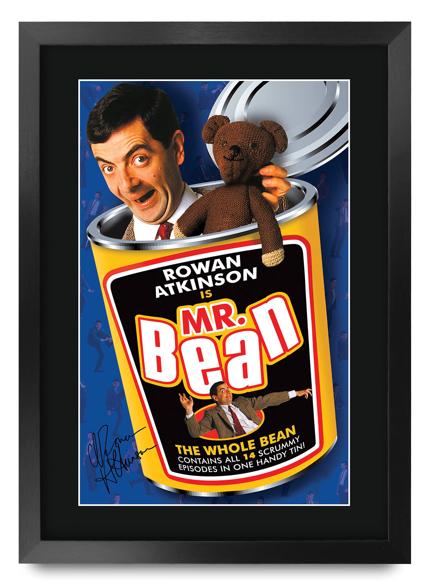 HWC Trading FR A3 Mr Bean Rowan Atkinson Cadeaux Imprimé Signé Autographe Photo pour les fans de télévision - A3 Encadré
