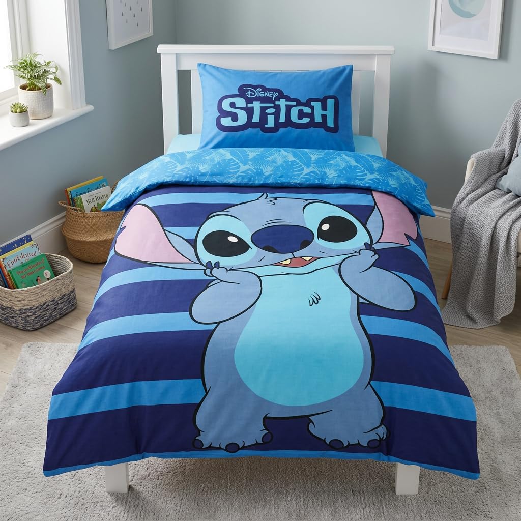 Lilo & Stitch Bettwäsche Blau 135x200 cm mit Kissenbezug 80x80 cm