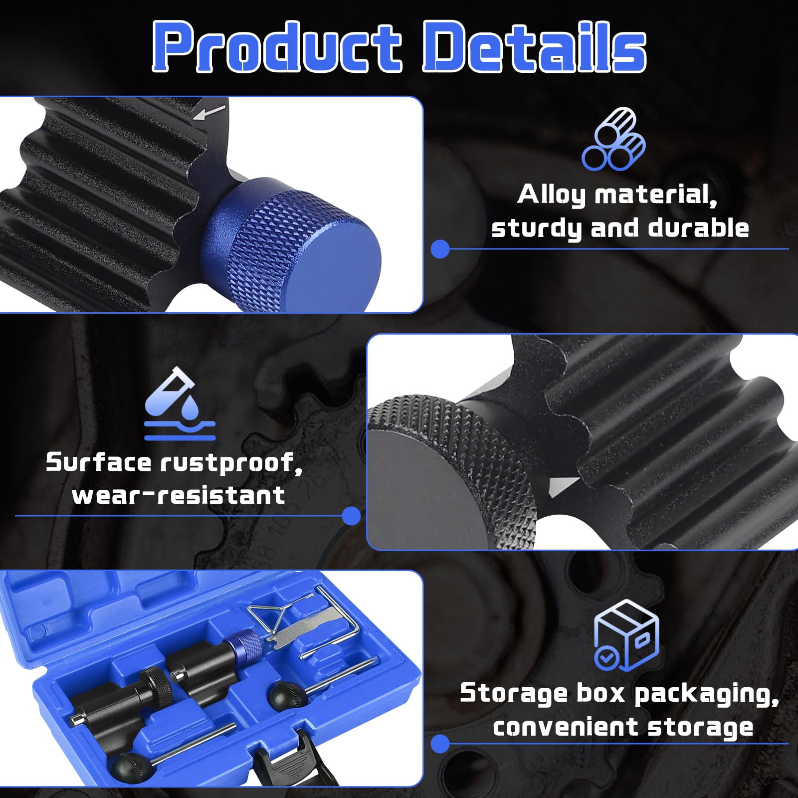 Kit Calado Distribucion Vag, Kit de Bloqueo Distribución, Herramientas de Sincronización Compatible con VW Audi SDI TDI 1,2 1,4 1,6 1,9 2,0 con Caja de Almacenamiento Azul