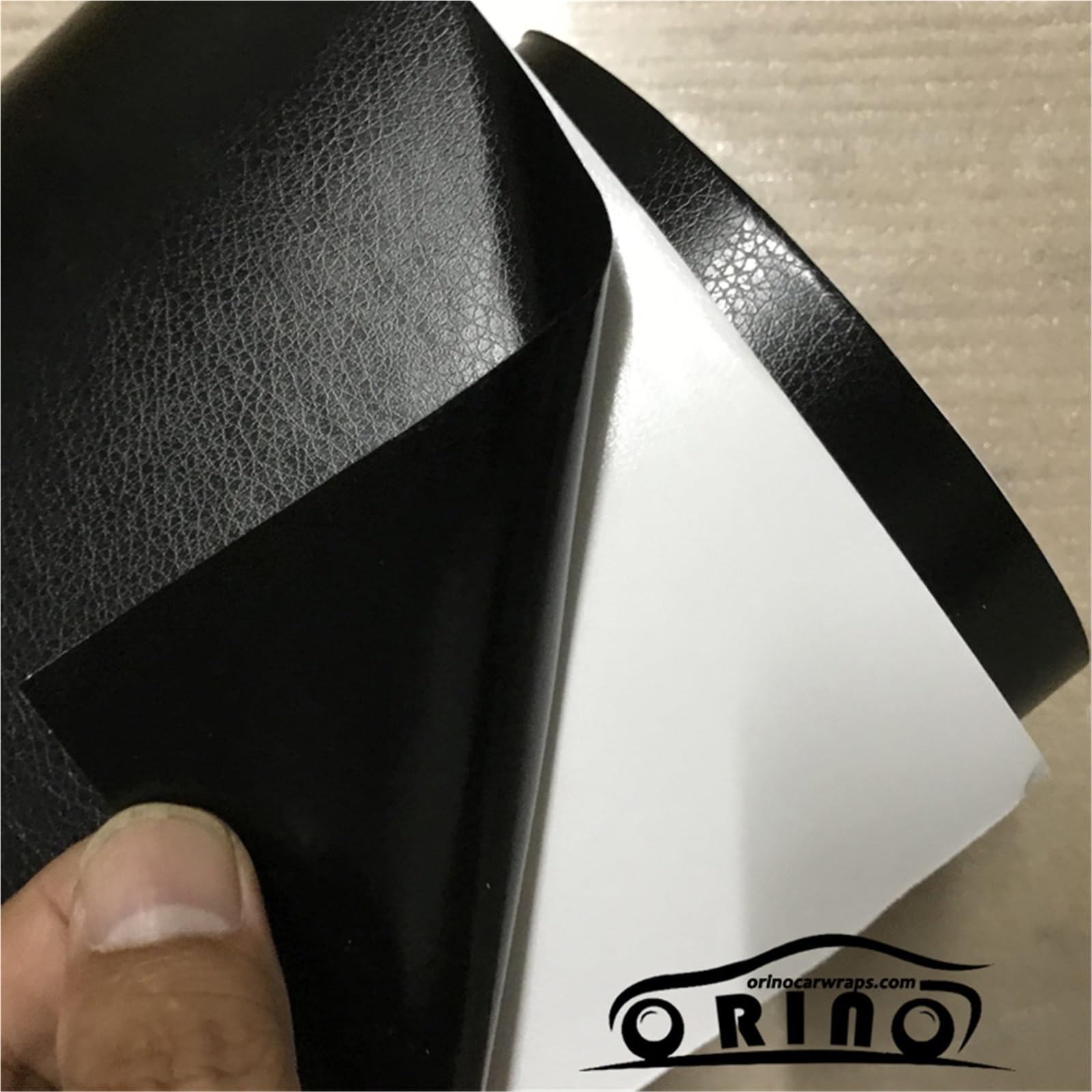 Auto Folie,Auto Folierung Schwarzes Ledermuster PVC-Klebstoff-Vinyl-Film-Aufkleber für Auto-Karosserie-Innen-Dekoration Vinyl-Wrap-Auto-Leder-Film(Brown,50cm x 300cm)