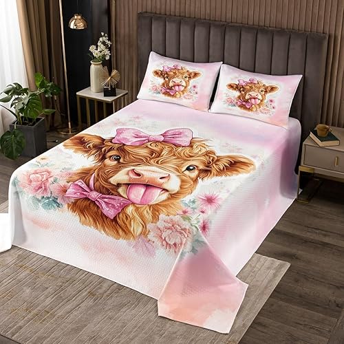 Miniatura 13 de Castle Fairy Juego de edredón floral de margaritas tamaño individual, juego de edredón de flores hippie para niños y adolescentes, decoración de