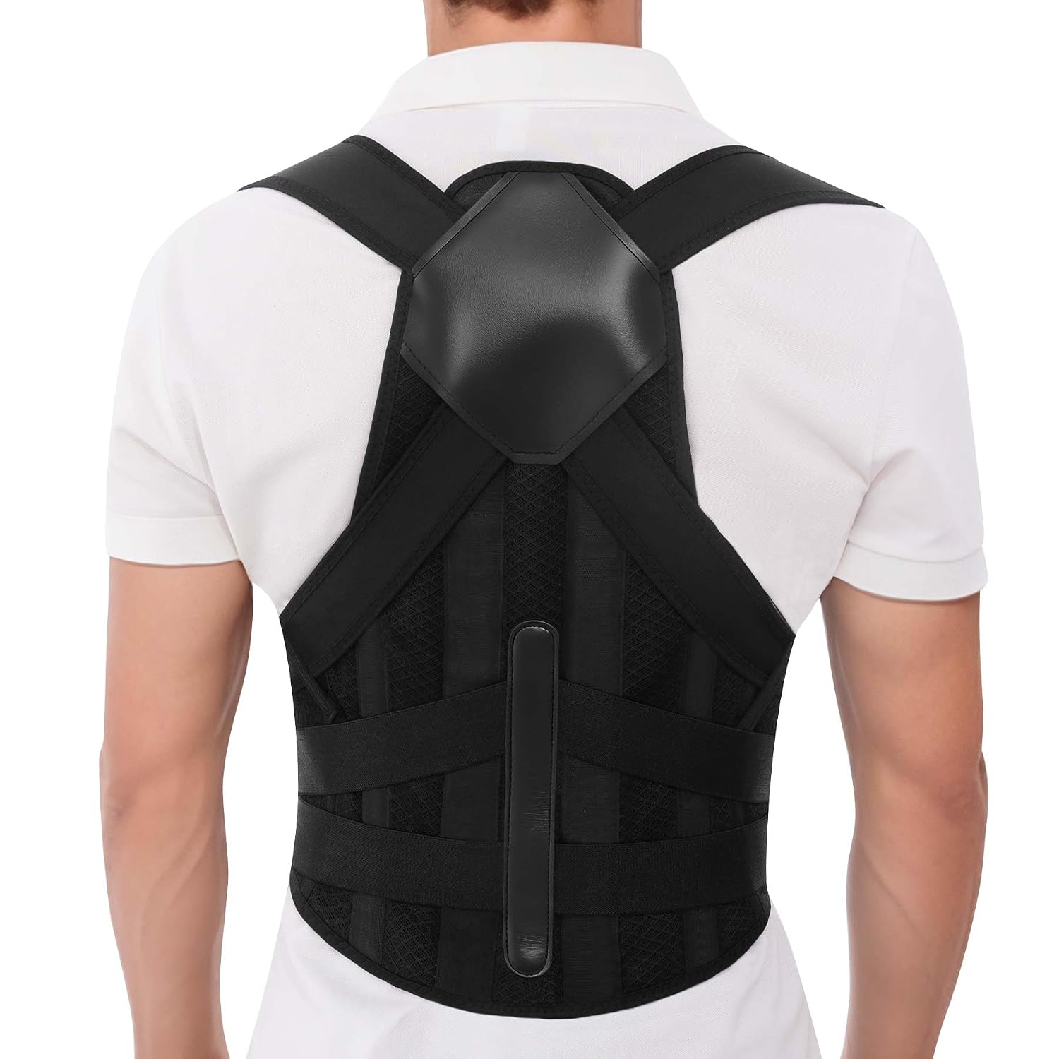 Posture Corrector for Women and Men,Back Brace Support,Adjustable Shoulder Straightener,Improving Hunchback Posture,Upper and Lower Back Pain Relief Scoliosis,Thoracic,Spine Corrector Black, Large