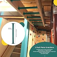 Vista 3 de Juego de 6 barras de mono para patio trasero, peldaños de escalera de metal para juegos, asas de escalada de seguridad para patio de juegos al aire