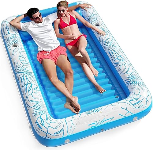Miniatura 20 de Flotador inflable para piscina de bronceado Jasonwell 4 en 1 - Bañera de sol para tomar el sol en la piscina, balsa flotante para piscina infantil