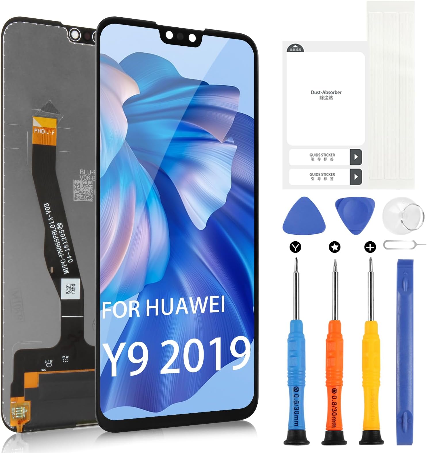 Screen Replacement for Huawei Y9 2019 Enjoy 9 Plus LCD Display, LCD Screen Replacement for Huawei Y9 2019 JKM-LX1 JKM-LX2 JKM-LX3 Touch Screen Digitizer Assembly with Repair Kits