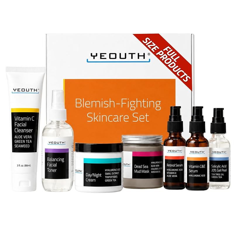 YEOUTH Kit de Cuidados Faciais com Vitamina C, Retinol e Ácido Salicílico