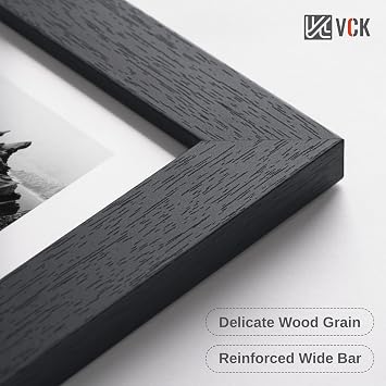 VCK 18x24 Frame 3 Pack - Black Solid Wood 18 x 24 Concert Poster Frames with Wall Mounting Hanging