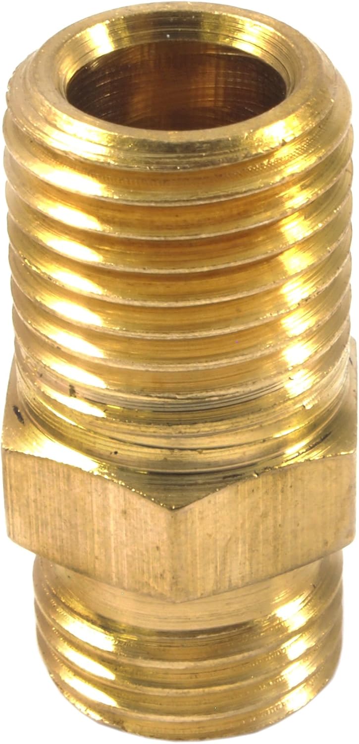 Forney 75537 Brass Fitting, Ball End Adapter with Ball Socket, 1/4-Inch Male NPT to 1/4-Inch Male NPS