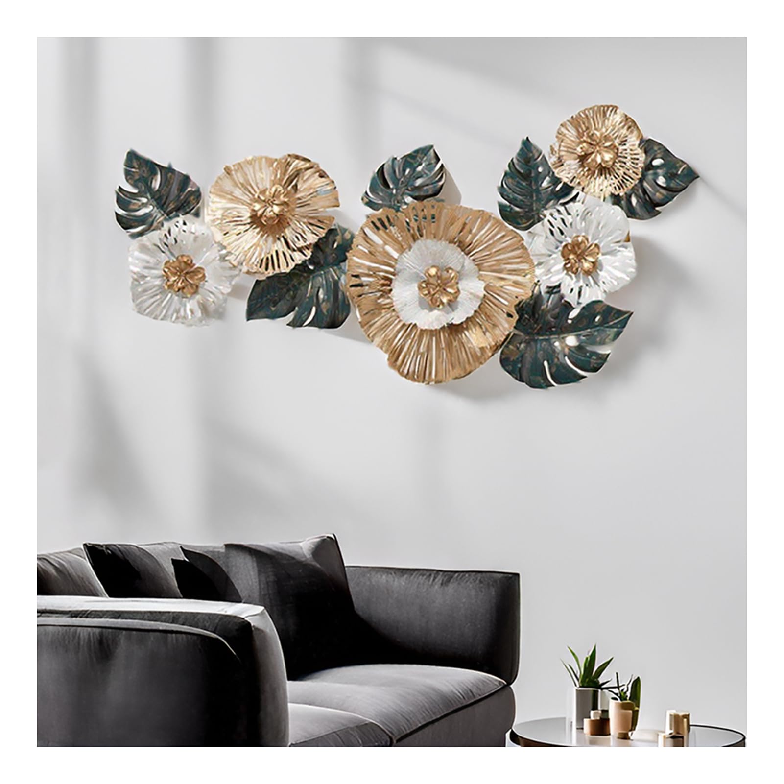 CLXRZM Decorazioni Da Parete In Metallo, 3D Lusso Moderno Design Sculture Da Parete In Ferro per Soggiorno Casa Hotel Camera, 160x62CM (63x24.5in)