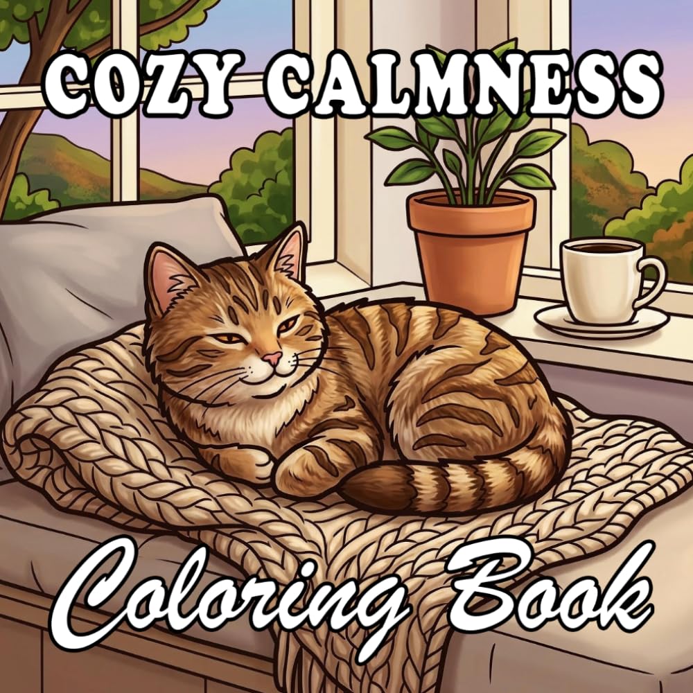Cozy Calmness Coloring Book: Relaxing and Peaceful Cozy Scenes for Stress Relief and Mindfulness – 84 Designs