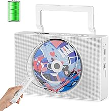 Gueray Tabletop CD Player, Supports Bluetooth Transmission and Reception, Rechargeable, Built-in Speaker, Portable, Multifunctional, USB Playback / AUX Input, Wide FM Radio, CD Radio Cassette, A-B