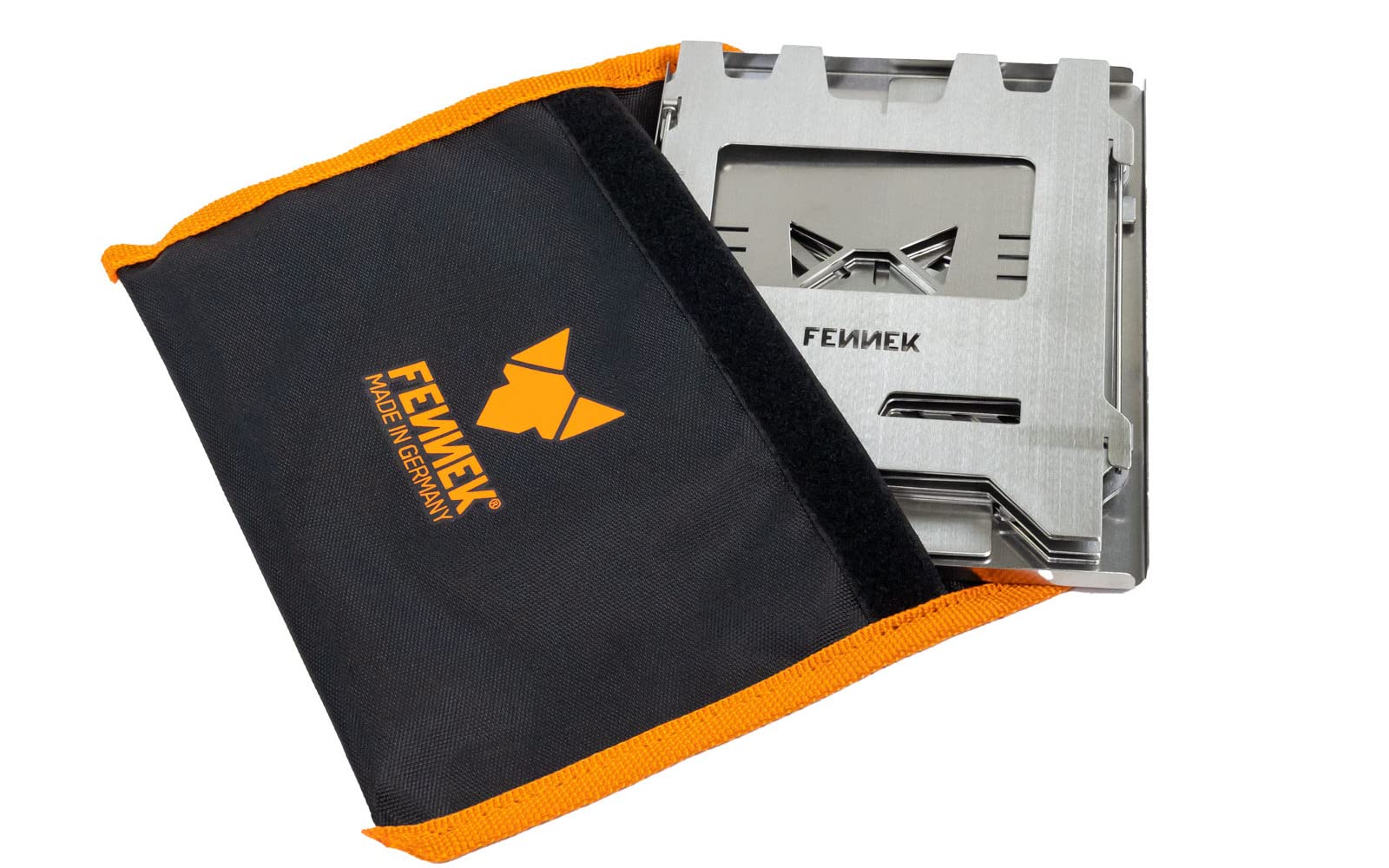 FENNEK Hobo Premium | Der faltbare Outdoor Kocher aus hitzebeständigem Edelstahl | XL-Set mit umfangreichem Zubehör | Made in Germany