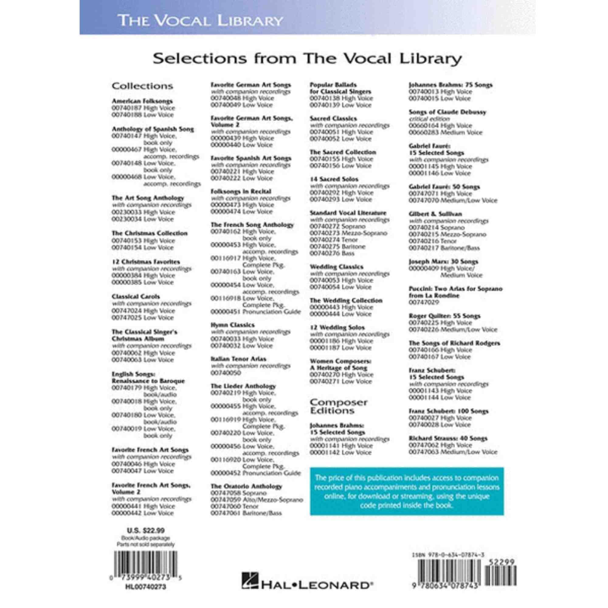 Richard Walters Standard Vocal Literature | Mezzo-Soprano Songbook with Online Audio | Vocal Sheet Music Collection | 30 Art Songs, Opera Arias and Pronunciation Lessons | Hal Leonard Vocal Library - Image 4