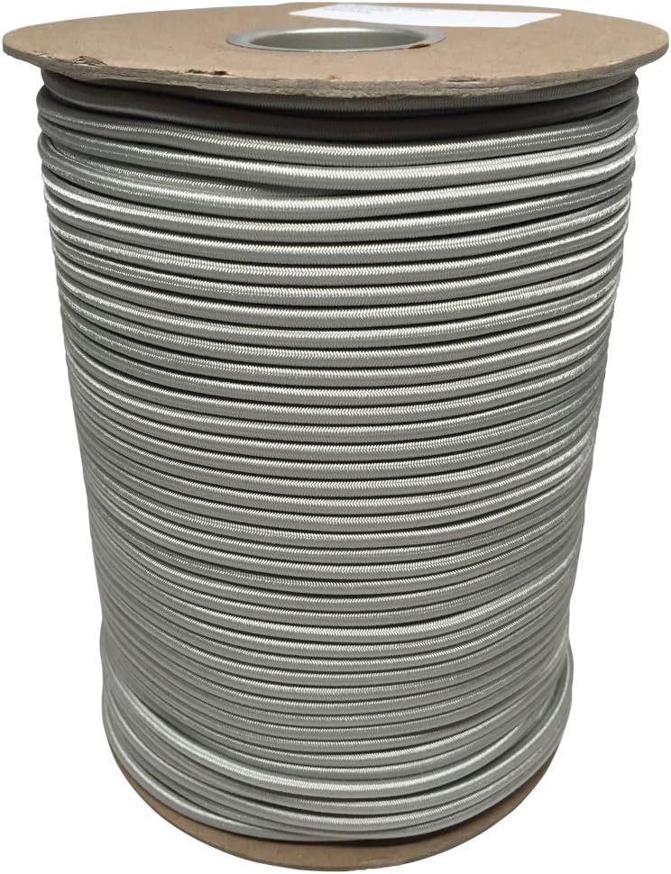 Pinnacle Water Sports 5/32 inch x 500 feet Marine Grade Bungee / Shock Cord on Bulk Spool – Made Specifically for rigging Stand Up Paddle Boards / SUP / Kayaks (Charcoal Grey)