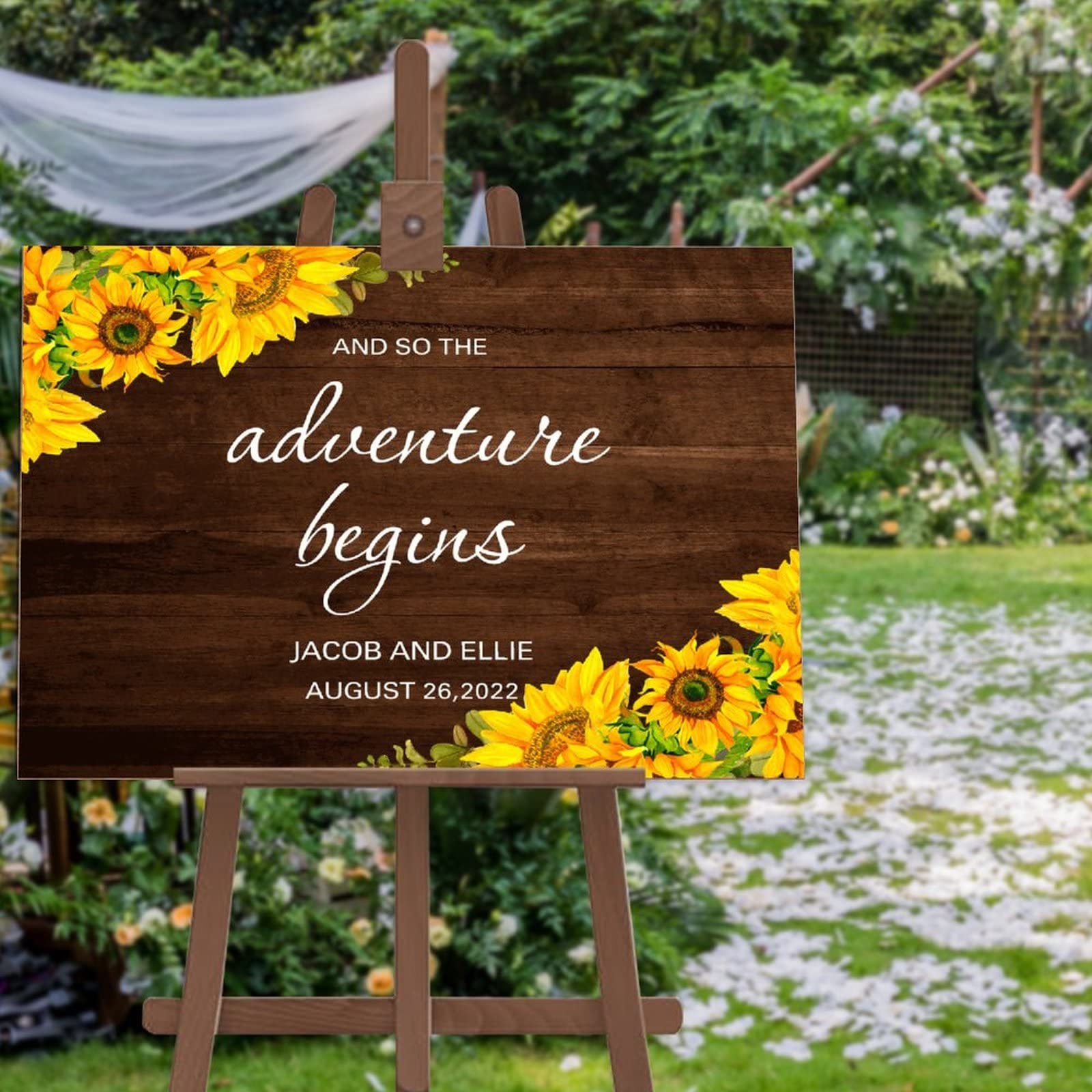 Livre d'or alternative en bois de haute qualité et panneau de bienvenue de mariage ciselé