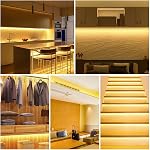COB LED Lumières de bande blanc chaud 3000K 16.4ft 12V Sans objet FCOB LED Rubrique CRI 85+ Cuttable flexible intérieur sous cabinet TV Bande de chambre à coucher en contre-jour seulement