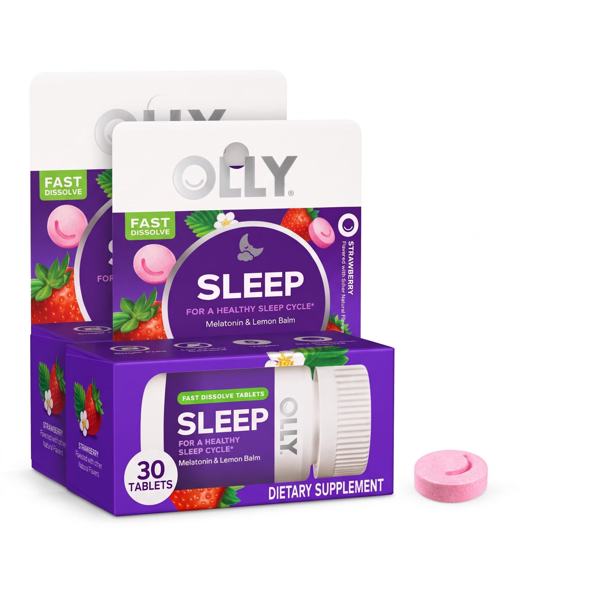 OLLY Sleep Fast Dissolves, 3mg Melatonin, Lemon Balm- 30 Count — Amazon image 8