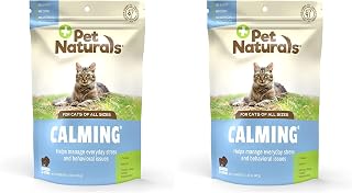 Pet Naturals Calming Chews for Cats,30 Chews - Behavioral Support and Anxiety Relief for Travel,Boarding,Vet Visits and High Stress Situations,(Pack of 2)