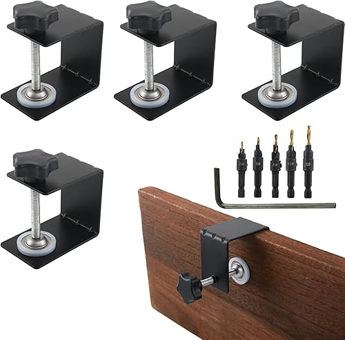 4 abrazaderas de instalación de gabinete y 5 clips de fijación de cajón DrillBit, abrazaderas de instalación frontal de cajón, abrazadera universal