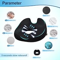 ZHOOGE Ortopédikus Ülőpárna Fánk Alakú Coccyx Párna Memóriahabos Fekete 4