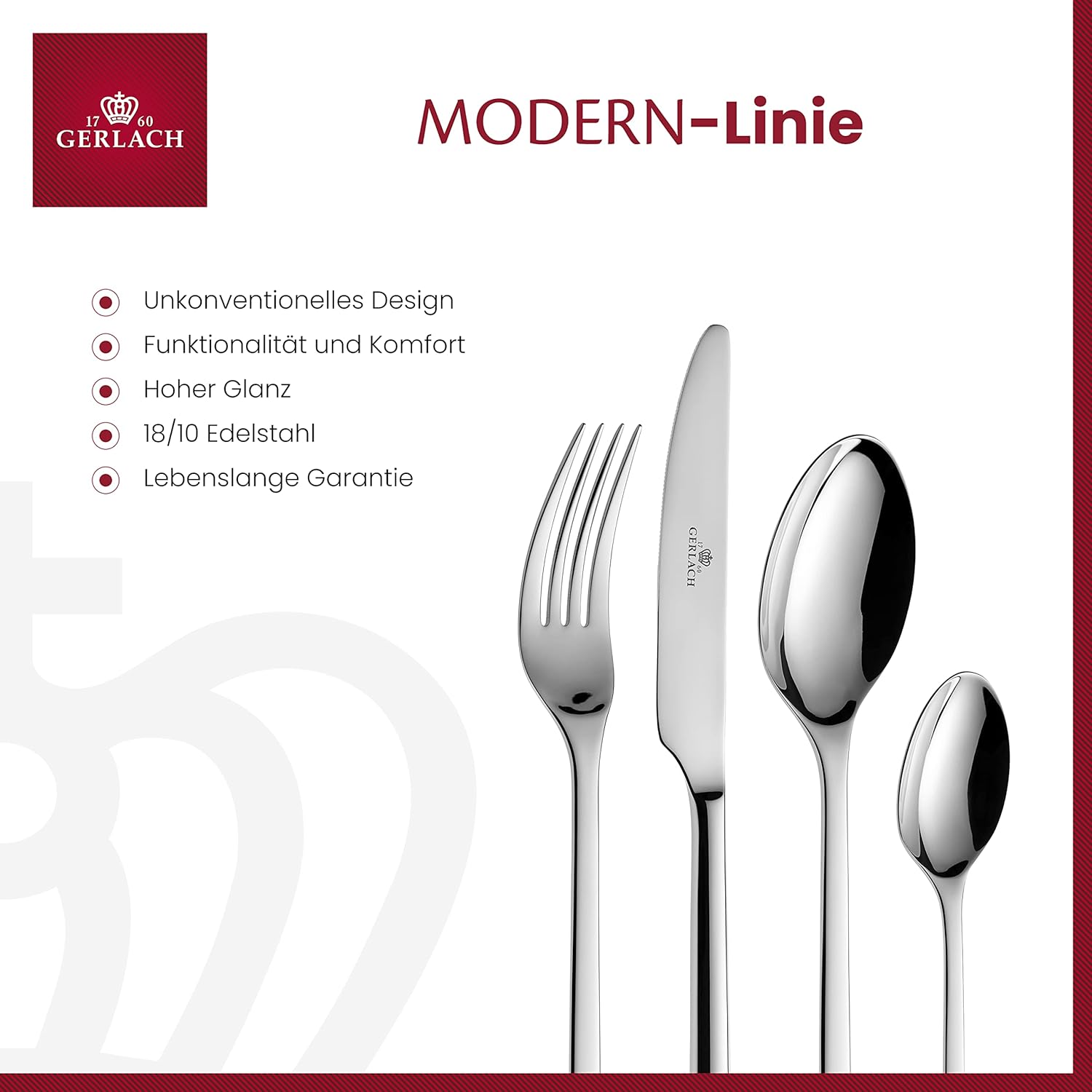 MODERN 24 Piece Stainless Steel Flatware Set