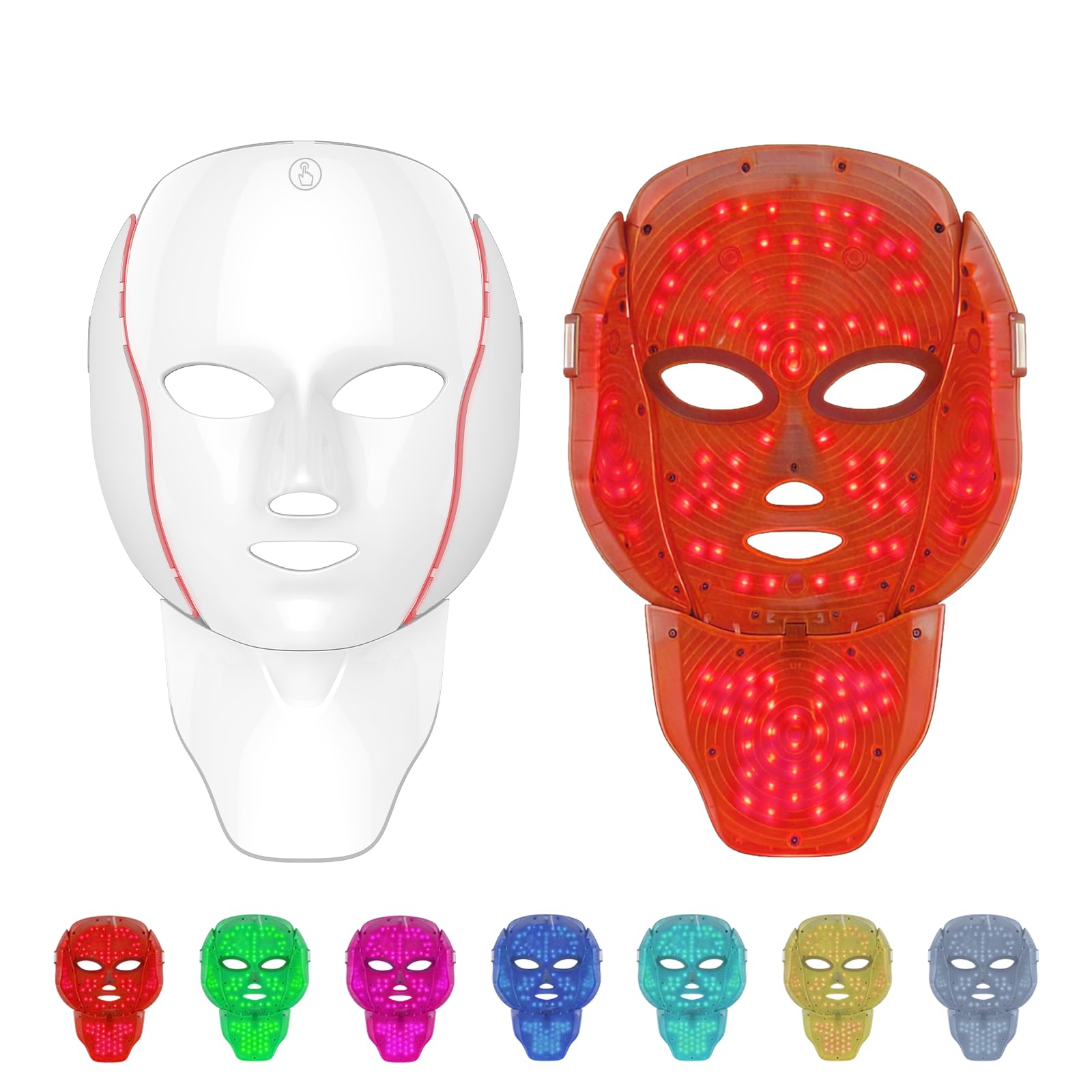 Photo 1 of Red Light Therapy Mask for Face and Neck, Cordless LED Facial Mask for face Light Therapy with 850nm Infrared & 630nm Red Light, infrared therapy for face Skin Care Mask for Home Travel Yoga Sleep Use