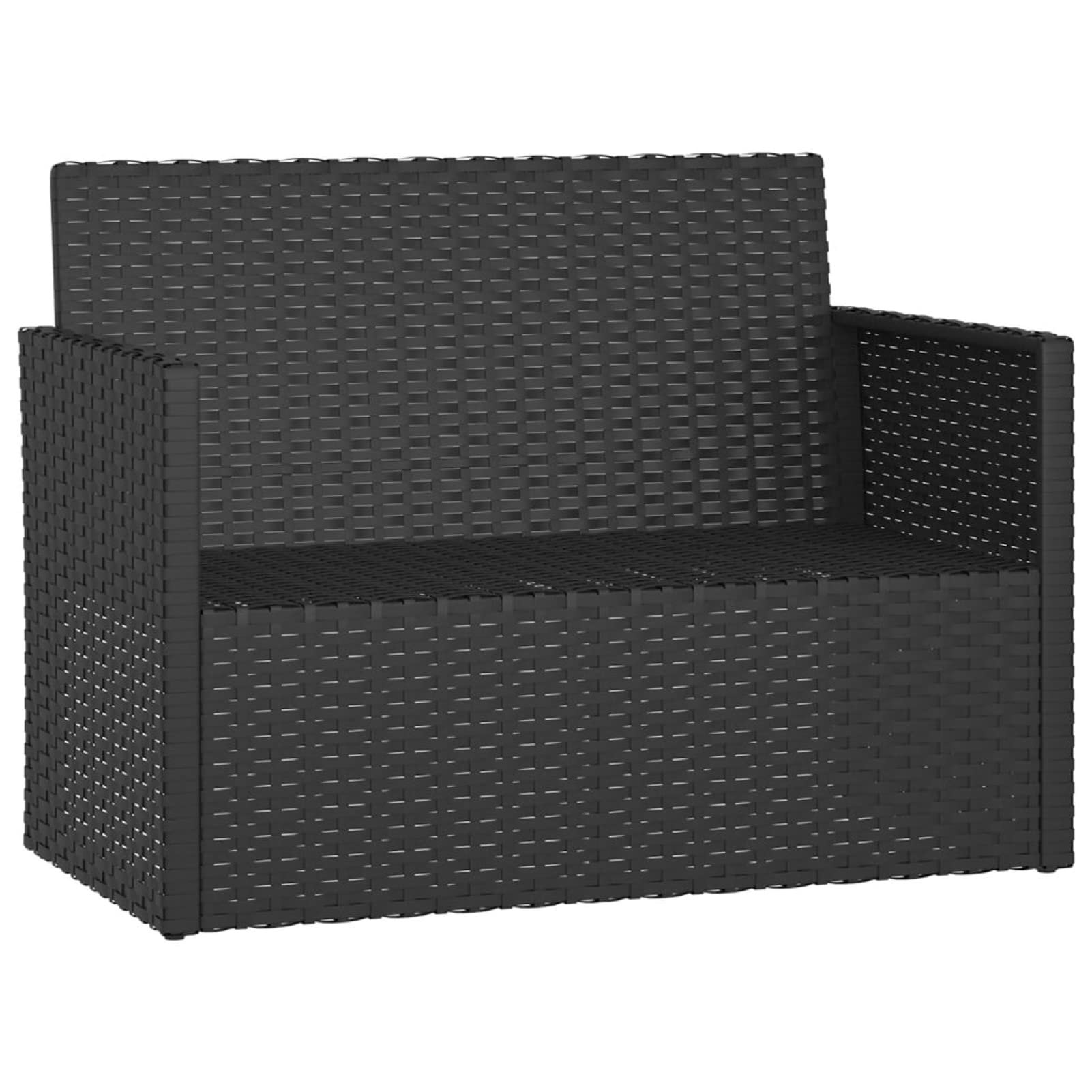 362316 Panca da Giardino con Cuscini Nera 105 cm in Polyrattan Testata in Legno,Testata Letto Matrimoniale Muebles Dormitorio Spalliera Letto Testiere per Letto Matrimoniale