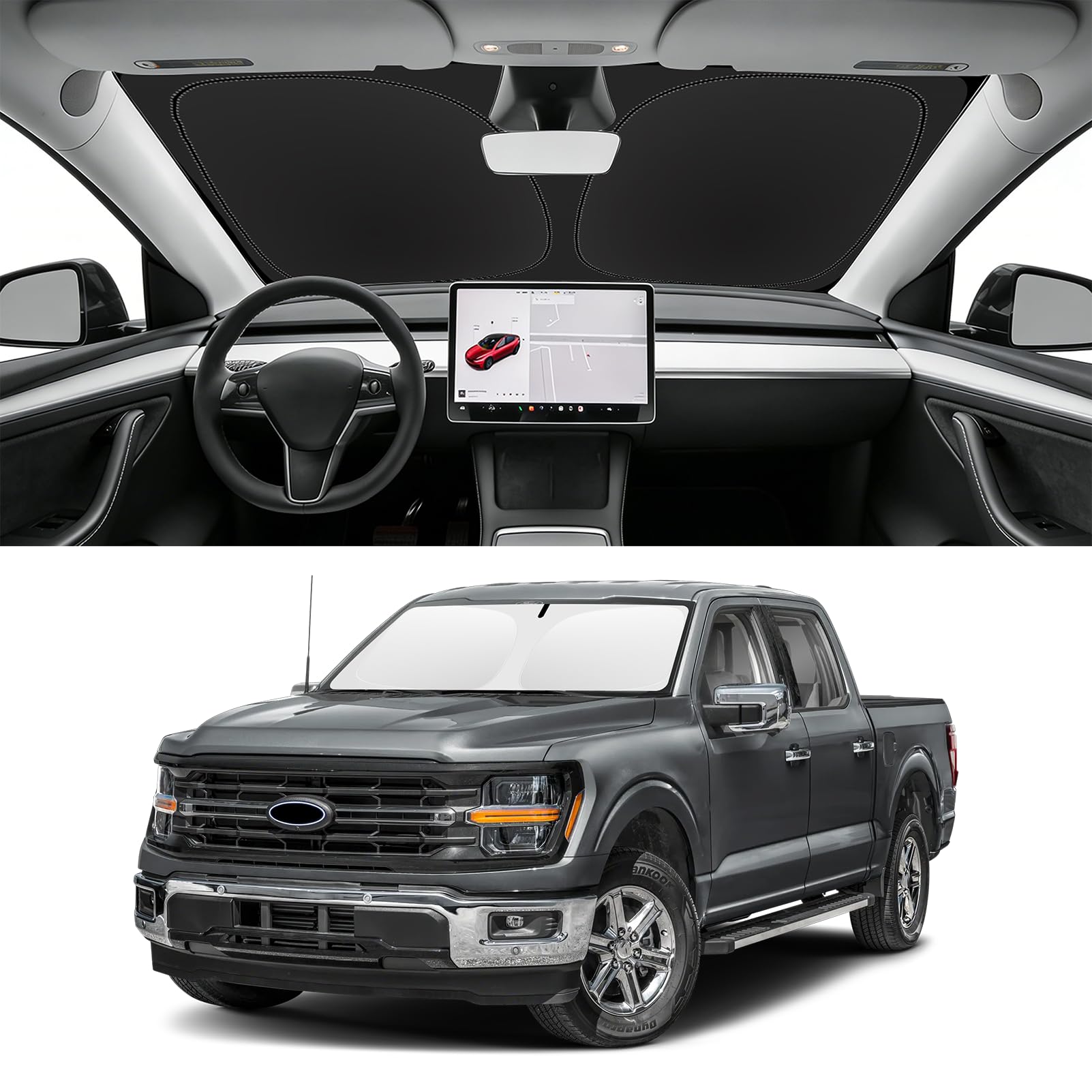 Custom Fit Windshield Sun Shade for Ford F150 2021-2026