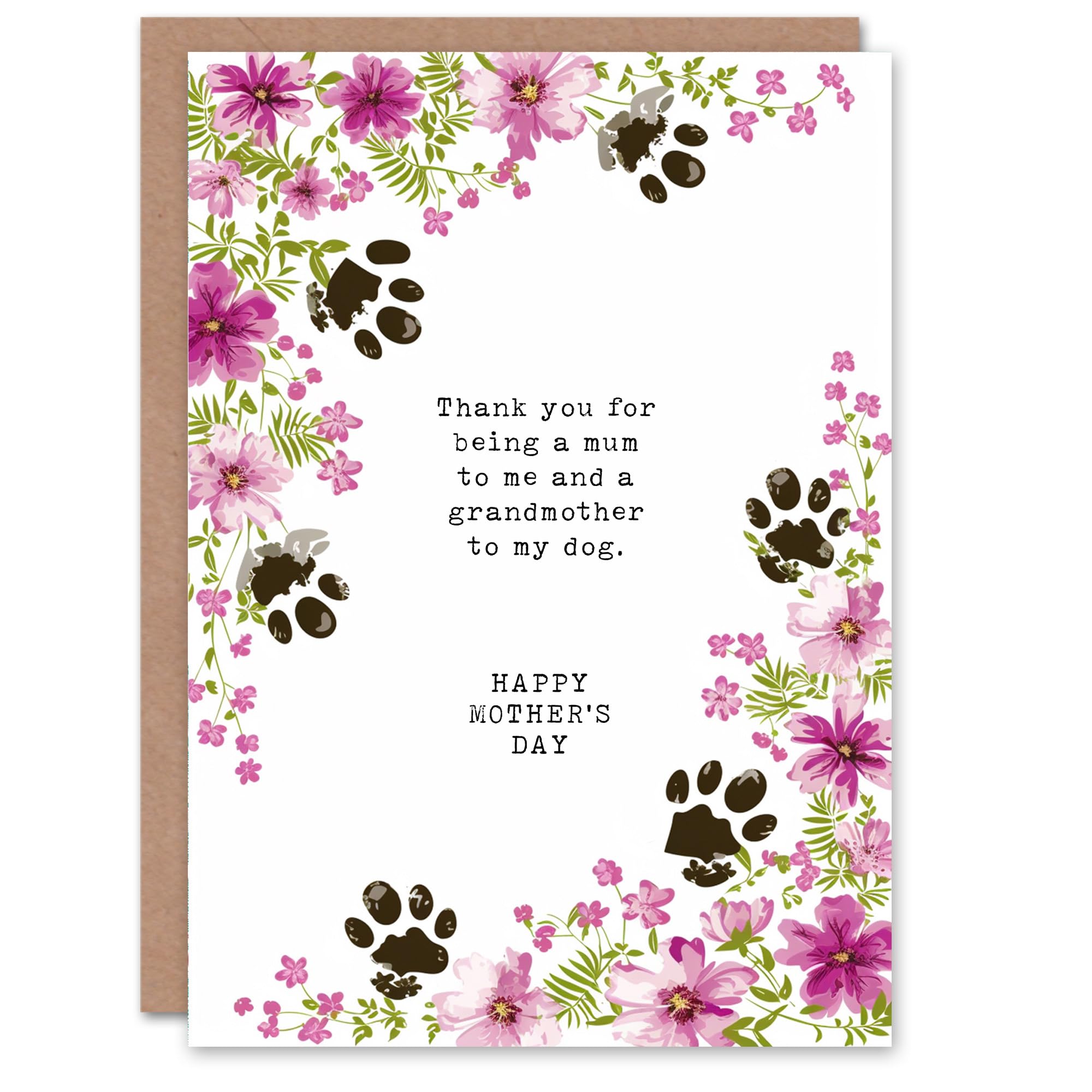 Mother's Day Dog Grandmother Fun Funny Humour Joke Sweet Mum Greeting Card