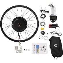 72V 2000W E-Bike Conversion Kit, 20/26/27.5/29" Rear Wheel Electric Bicycle Brushless Gearless Hub Motor Conversion Kit w/LCD, 9-Speed Adjustment for Mountain/City Bike Conversion 27.5 Inch