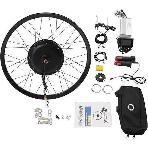 20/26/27.5/29 Inch Ebike Conversion Kit 48/72V 0.75/1/2KW Rear Wheel E Bike Motor Conversion Hub Electric Bicycle Wheel, 9 Speed Rear Wheel Motor Kit with Controller, LCD Display, PAS (No Batteries)