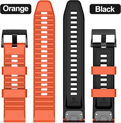 Miniatura 5 de MYSNBKN Compatible con Garmin Fenix 6X6X Pro Band Easy Fit 1.024 in de ancho, bandas de reloj de silicona suave de repuesto para Fenix 6X6X Pro