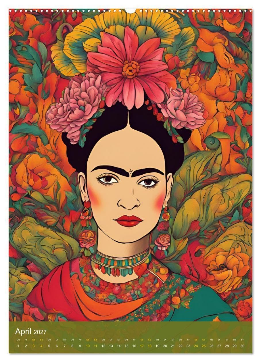 Gefangen in Normen. Frida Kahlo inspiriert. Flor de mi alma (hochwertiger Premium Wandkalender 2027 DIN A2 hoch), Kunstdruck in Hochglanz: Frida inspiriert – Stärke jenseits der Norm (CALVENDO Kunst)