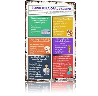 Bordetella Oral Vaccine Funny Poster 8x12 Inch Vintage Aluminum Metal Tin Signs-For Living Room Kitchen Bedroom Cafes Patio Porch Wall Decor