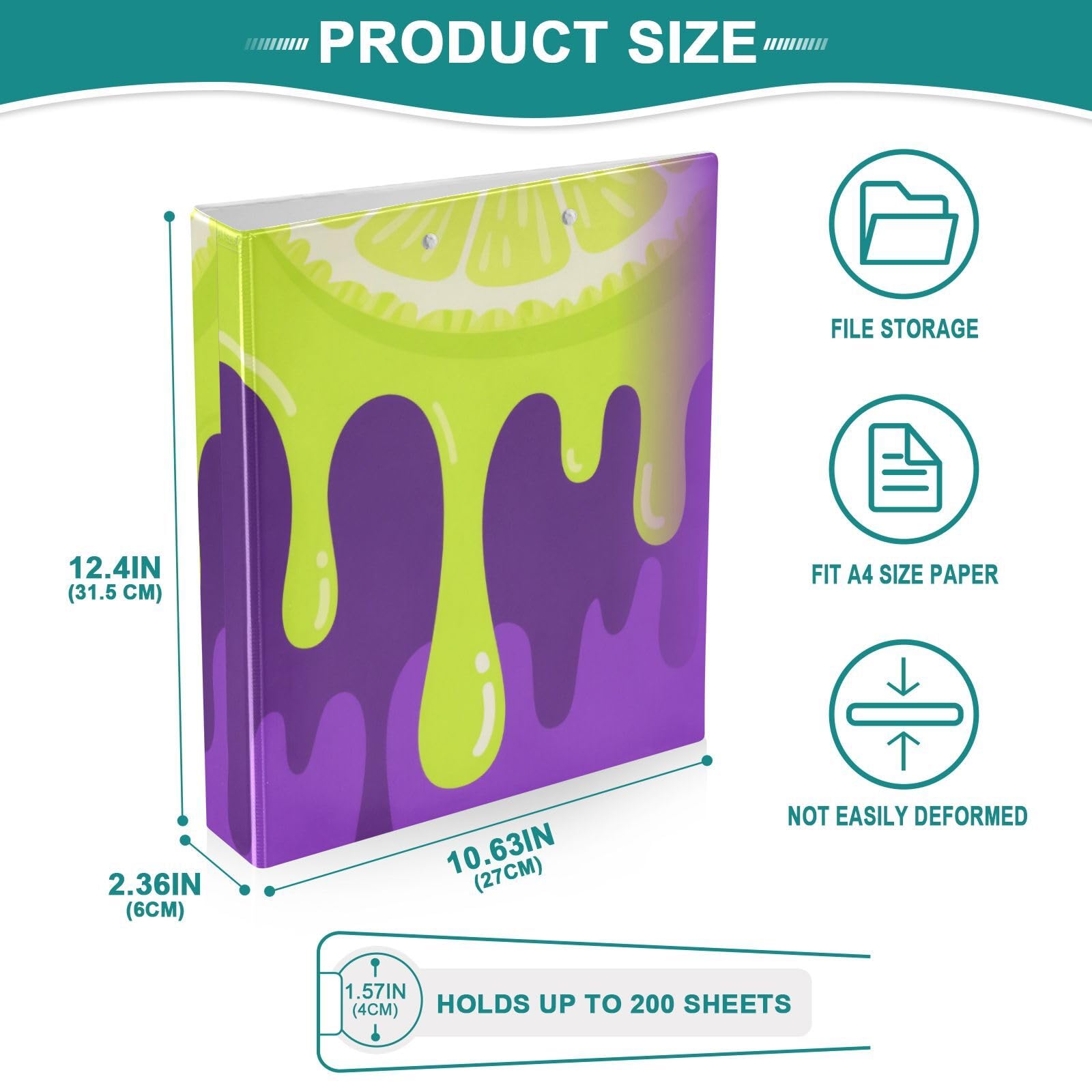 Raccoglitori a goccia da 3,8 cm, colore: verde limone e viola
