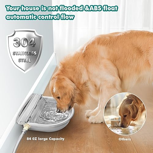 Miniatura 5 de Dispensador automático de agua para perros, cuenco automático de agua para caballos con 2 válvulas de flotador, acero inoxidable 304, dispensador