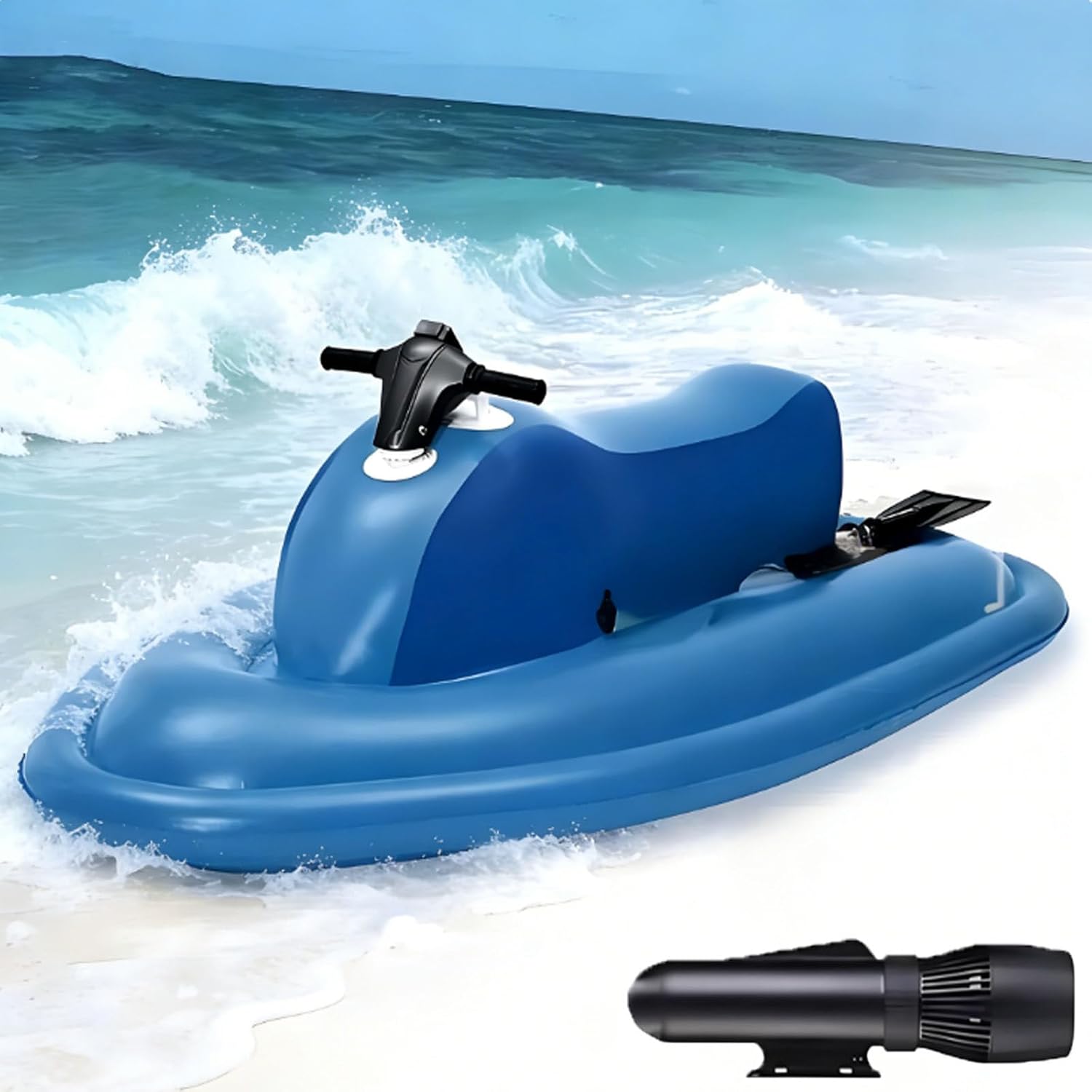 3-in-1 Electric Inflatable Jet Ski/Kayak & Diving Underwater Scooter,Foldable Electric Jet Boat with Water Thruster for Adults,3-9km/H,330lbs Capacity,Sea Diving Swimming Equipment 500W