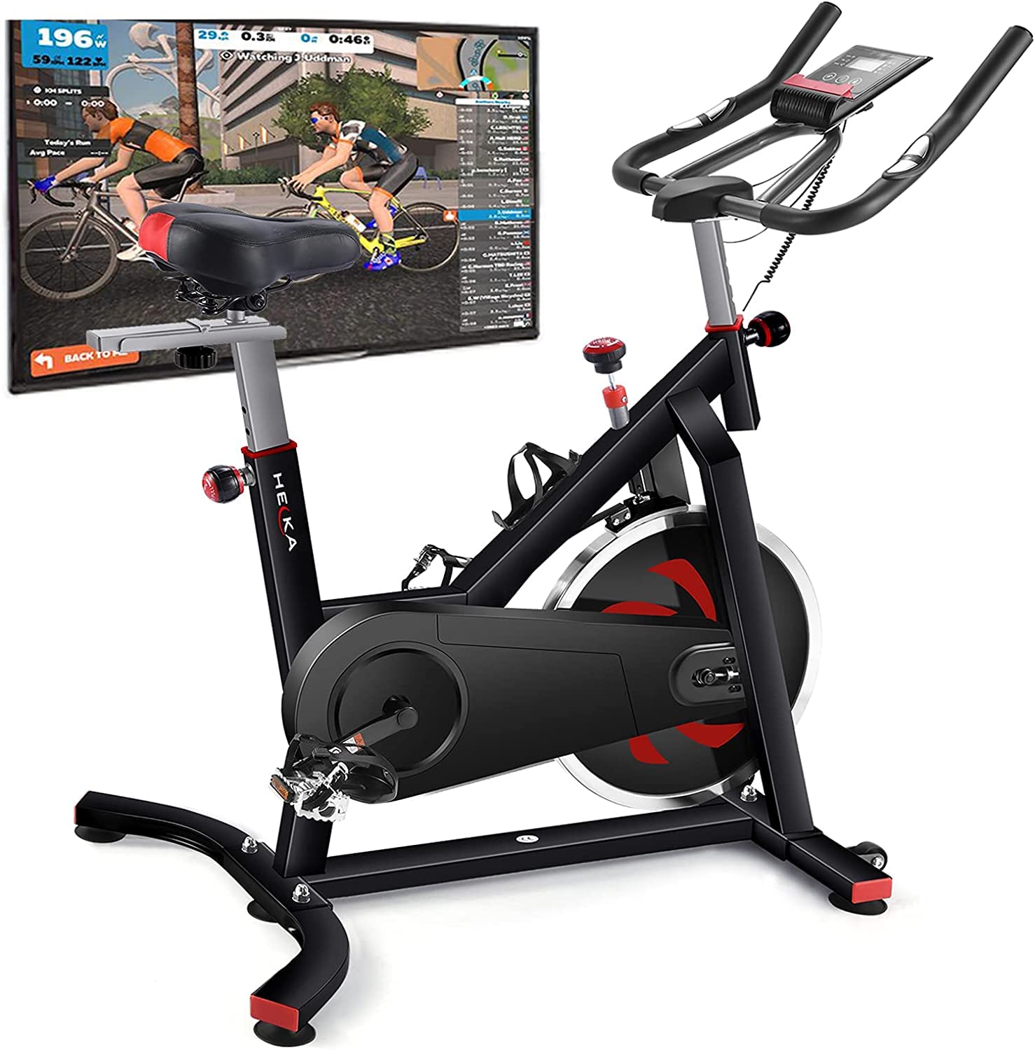 heka heimtrainer fahrrad Exercise Bike Home Exercise Bike with 20 kg Flywheel, Indoor Cycling Bike, Fitness Bike with Heart Rate Monitor, Adjustable Resistance with LCD Size:X-Large Die Komödie Die grünen Medi-Inn Nitril blue big box
