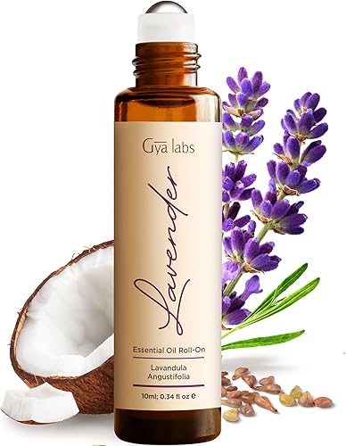 Gya Labs Aceite esencial de lavanda roll-on – Aceite de perfume de lavanda natural 100% puro para mujeres, piel, aromaterapia relajante, rodillo de