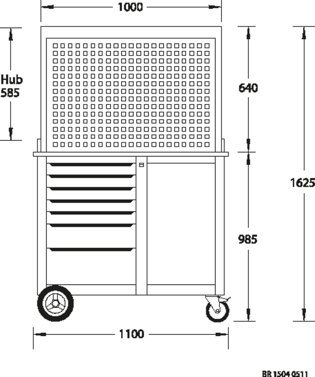 Gedore Workbench with rear panel + hook assortment 6623990