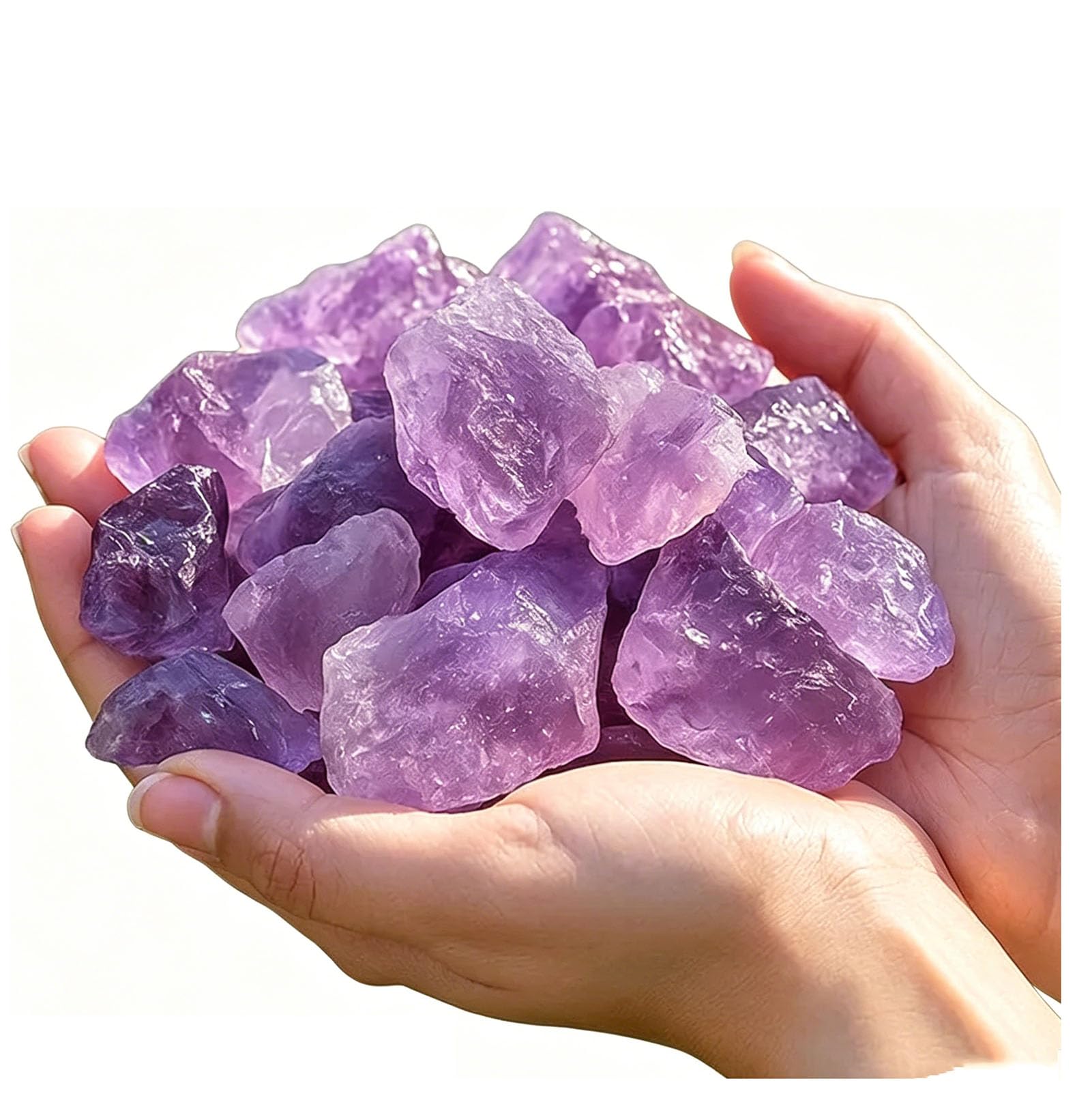 Zooeelly Natural Raw Amethyst Crystal Cluster – Large Rough Healing Stone for Meditation, Reiki, Chakra Energy, Spiritual Healing, Home Decor & Crystal Collection,500G,3~4CM