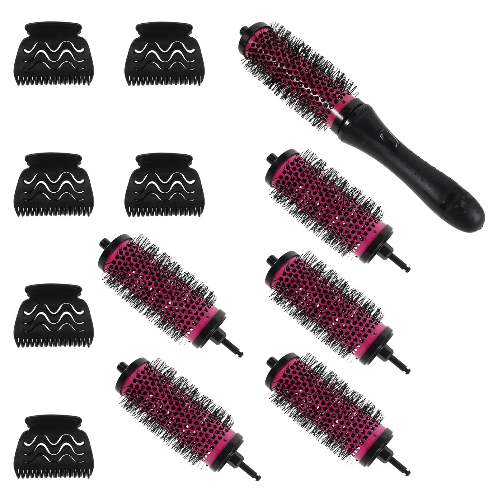 Operitacx Cepillo de Pelo Mango Desmontable, Juego de Seis Piezas Rosa
