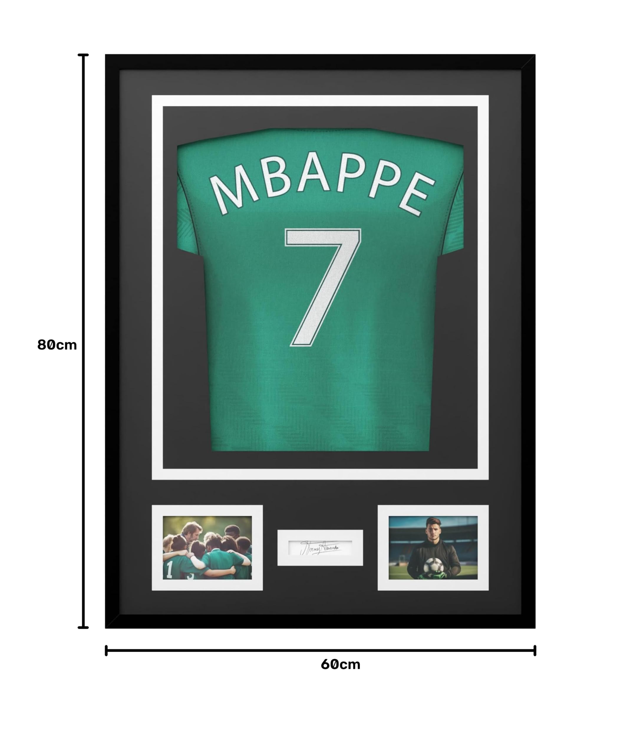 Avalo Cornice per oggetti in alluminio – Incorniciatura maglia da calcio – 3D Box Frame – 60 x 80 cm – Nero – Maglia incorniciata in cornice
